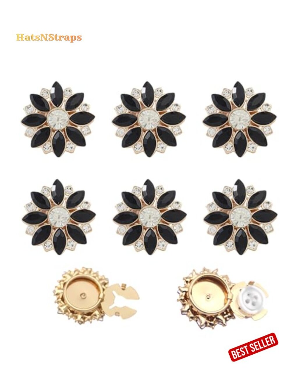 Crystal Rhinestone Button Covers for Women Blouses Clip On Detachable